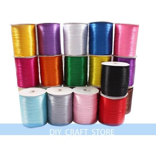 1/8'' 3MM Cheap Single Face Satin Ribbon For Gift Packing DIY Hair Bow Wedding Party Christmas Decoration 870yards