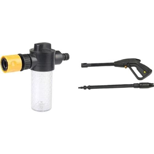 1 Set Car Cleaning-Gun Foam Pot Car Washing Water-Gun & 1 Pcs 160 Bar High Pressure Washer Spray Gun Lance Trigger