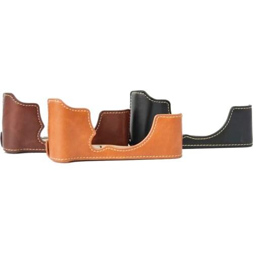 Professional Pu Leather Camera Bag For Fujifilm XT100 Camera Case Half Cover for Fuji XT100 Open Battery