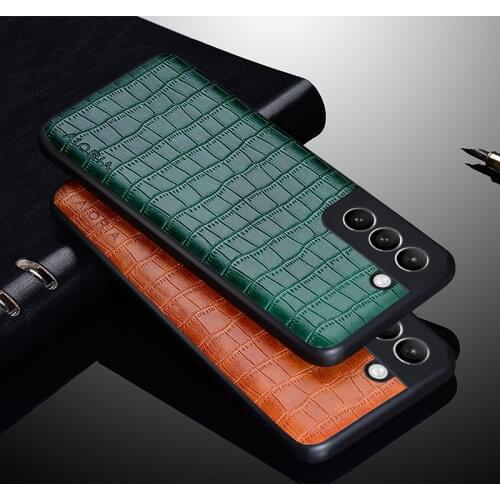 Luxury Crocodile Leather Case For Samsung Galaxy S21 FE Plus Ultra 5G Slim Fit Premium Back Cover for samsung s21 fe plus case