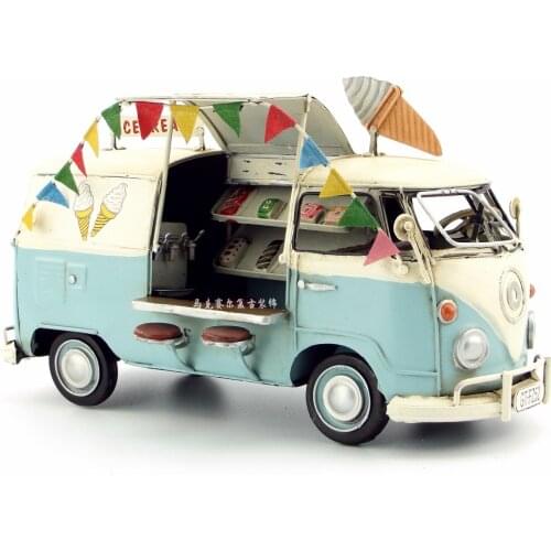 Old vintage wrought iron bus model Home Furnishing decorative handicrafts