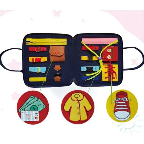 Baby Clothing Bag Teaching Aid Board Kids Puzzle Education Toy Action Training Toy Montessori Teaching Kids To Wear Cloths