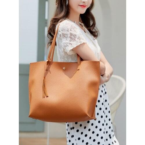Shoulder Handbag Fashionable Purses 2021 Fashion Womens Tote Fringe Solid Soft Leather Large Capacity Gold Shopping Package