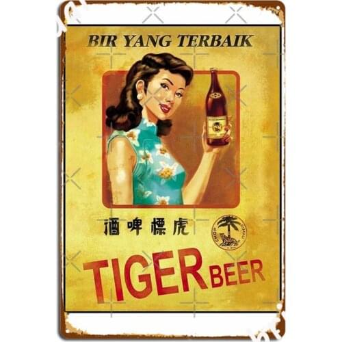 Vintage Tiger Beer Metal Signs Plaques Club Bar Cinema Living Room Designing Tin sign Posters