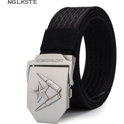 Unisex military belt bullet patterns alloy buckles outdoor casual tactics belts jeans high quality Designer mens canvas straps