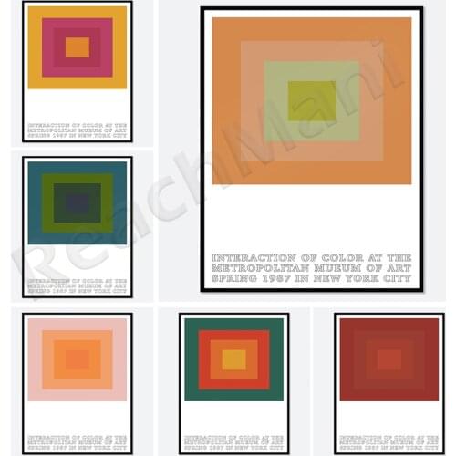 Exhibition Poster | Color Block | Museum poster abstract artwork Mid Century modern | Pink Artwork