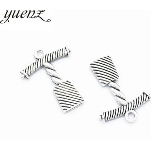 YuenZ 10pcs Antique silver color Corkscrew Charms Pendants For Necklace Bracelet Jewelry Making DIY Handmade 25*20mm J403