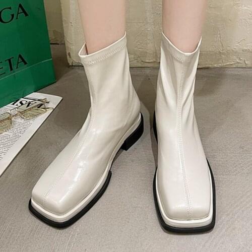 Women Boots 2021 Fashion Autumn Soft Pu Leather Warm Ankle Boots Women Shoes All-match Leisure Low Heels Booties Winter Shoes
