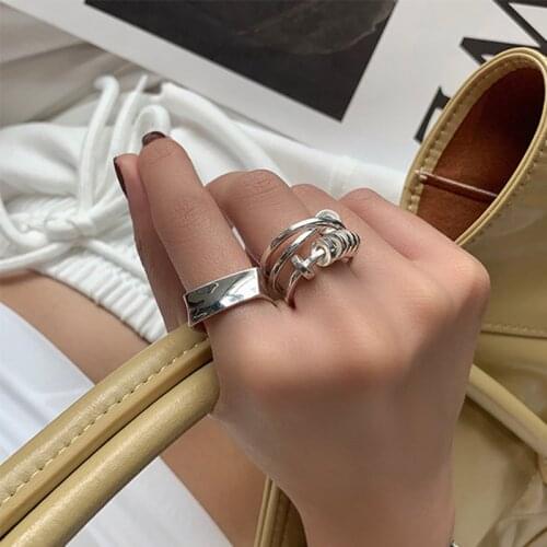 VENTFILLE 925 Sterling Silver Engagement Rings for Women Creative Design Trendy Elegant Geometric Party Jewelry Gifts