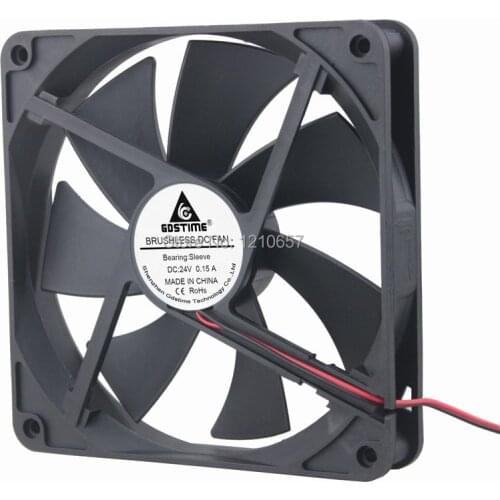 1PCS Gdstime 14025 DC 2Pin 140mm 140x140x25mm PC Case Brushless Cooling 24V Cooler Fan