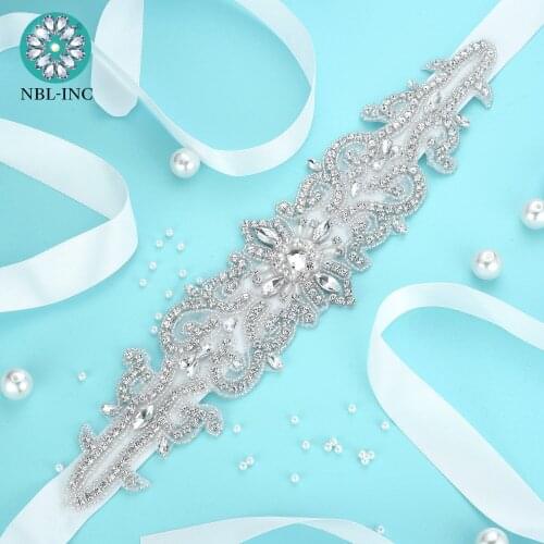1PC) Rhinestone bridal belt wedding with crystal diamante wedding dress accessories sash belt for wedding dress WDD1050