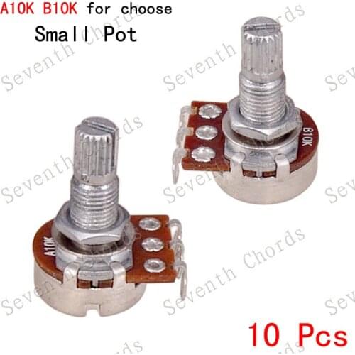 10 Pcs A10K or B10k Electric Bass Guitar Long Split Shaft 18mm Volume Tone Pots Audio Tone Switch Potentiometer