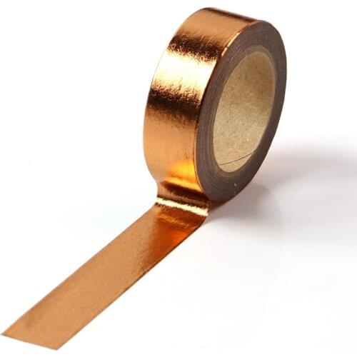 High quality 10pcs/lot Copper Solid Color Foil Washi Tapes DIY Decor Scrapbook Planner Adhesive Masking Tapes Kawaii Stationery