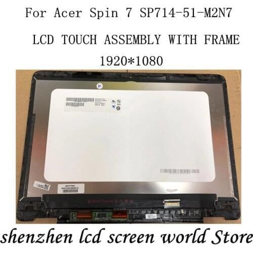14'' Touch LCD screen assembly with frame B140HAN03.2 For Acer Spin 7 SP714-51-M2N7 1920*1080 IPS