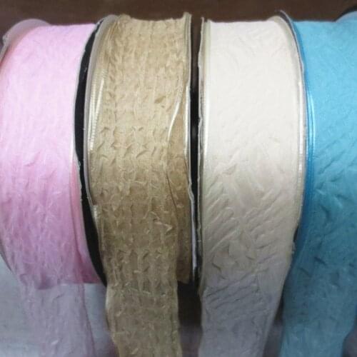 27 Meters DIY Wrinkle Thin Transparent Matte Yarn Accessories Snow Crepe Material Hair Bowknot 4CM Mesh Roll 195