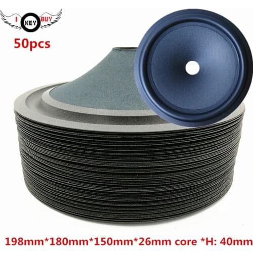 50pcs 8 Inch Loudspeaker Paper Cone Foam Edge Smooth Surface cloth Cones Basin 198mm*180mm*150mm*26mm*Height 40mm Wholesale