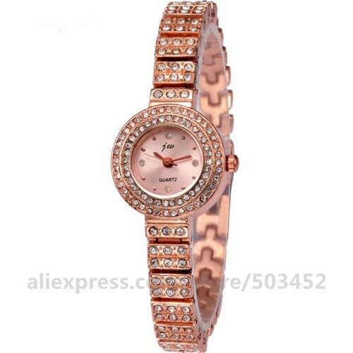 50pcs/lot jw 3459 Full Crystal Thin Belt Alloy Watch 4 Diamond Dail Classic Women Watch Dress Diamand Girlfriend Watch