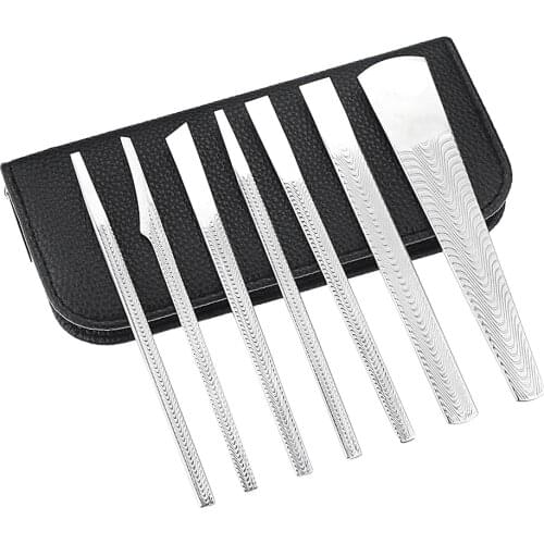 7pcs/Set Leather Cutting Tool DIY Leathercraft Tool Stainless Steel Leather Cutting Knife Leather Shovel Knife for Leather Work