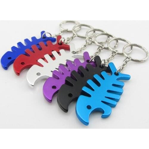 Key Ring Alloy Fishbone Beer Bottle Opener Keychain Accessories Unique Gifts for Party LX1385