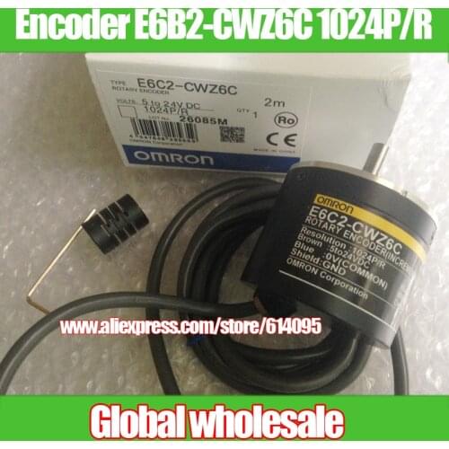 Free shipping 5 to 24V incremental rotary encoder / Encoder E6B2-CWZ6C 1024P/R / for Omron rotary encoder