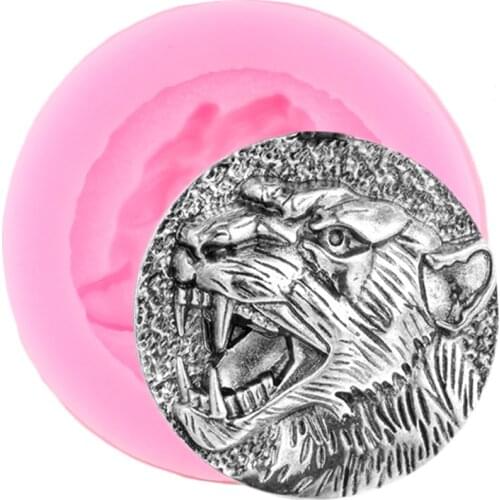 Shiny Lion Head Silicone Keychain Molds Animal Series Polymer Clay Glitter Pendant Jewelry Making Epoxy Resin Moulds