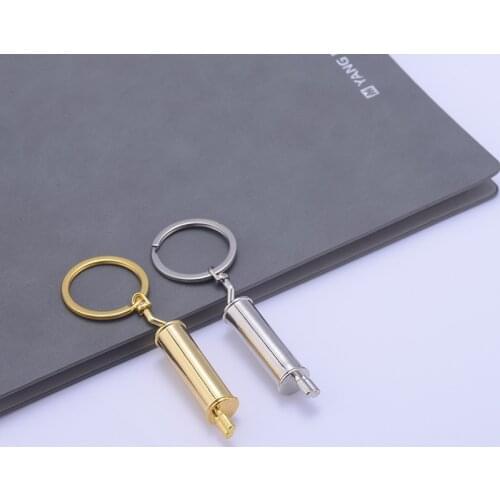 JDM Keychain Creative Auto Parts Carbon Fiber Style 3D Metal Exhaust Pipe Tail Pipe Muffler Keyring Key Chain Ring Key Fob S062