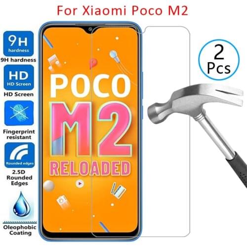 Case for xiaomi poco m2 reloaded cover screen protector tempered glass on xiao mi xiomi pocom2 m 2 2m protective phone coque bag