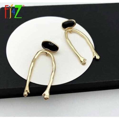 F.J4Z 2020 Chic Earrings for Women Fashionable Designer Hand Down Pendant Earrings For Party Statement Jewelry Dropship
