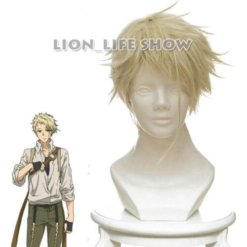 Violet Evergarden Benedict Blue Short Straight Heat Resistant Blonde Cosplay Wig