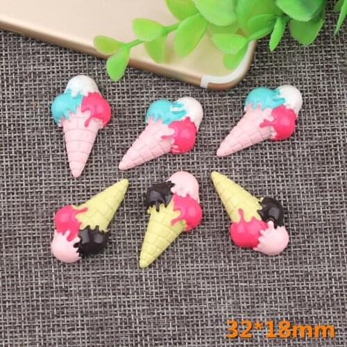 DIY Jewelry Findings Ornament Resin Material 10pcs 32*18mm Flatback Resin Cabochon Ornament Clay Beads Charms Decoration