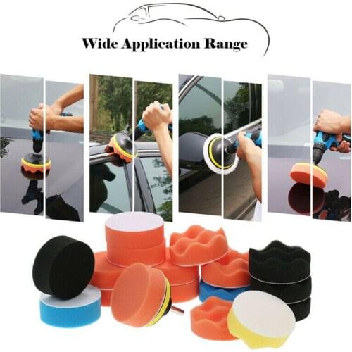 19pcs 3" Inch 80mm Sponge Buff Buffing Polishing Pad Kit Set For Car Polisher Waxing sponge Waxing Care Car Accessories Dropship