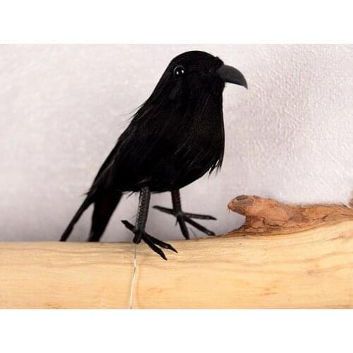 Simulation Birds Mini Realistic Crows Decoration Party Props for Carnivals Cosplay Costume (Black)