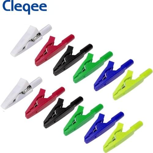 Cleqee P2009 Insulated Alligator Clip with 2mm Socket Connector 300V/10A For Instrument and Apparatuse testing Clamp Jumper Line