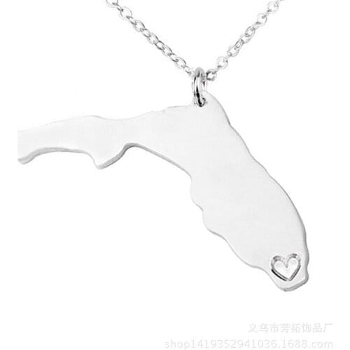 Hot selling new creation Florida Unembroidered steel necklace series necklace of 50 STATES of the United States