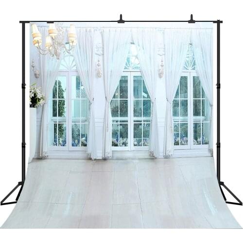 Lyavshi White Curtain Flowers Lamp Photocall Wedding Photo Backgrounds Photographic Backdrops For Photo Studio