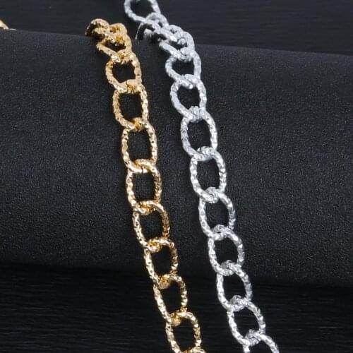 14x19mm DIY jewelry making materials gold silver Flash chain Aluminum production Tails Bracelet making 300cm