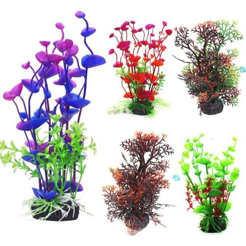 Simulation Plastic Water Plants Aquarium Turtle Tank Landscaping Decoration Aquatic- Pet Supplies Ornaments