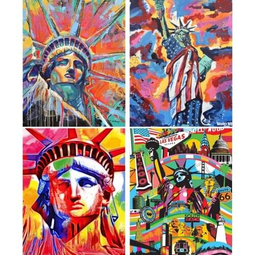DIY Painting By Numbers American Statue of Liberty Kit Oil Picture By Numbers Wall Art Paintings On Canvas Home Decoration Gift