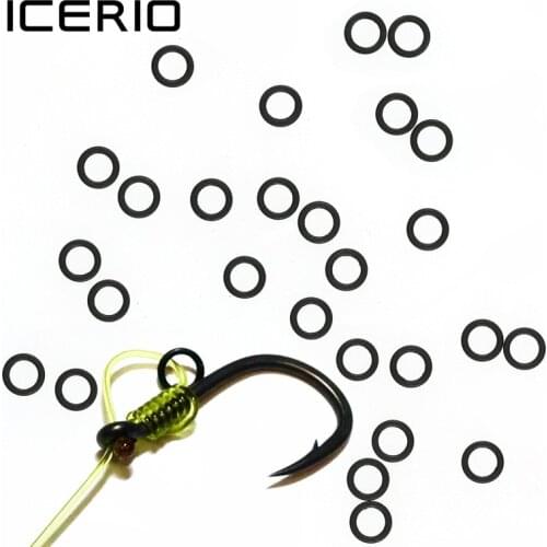 ICERIO 30pcs Carp Fishing Accessory Rig Rings 2.0mm 2.5mm 3.1mm 3.7mm 4.4mm Blowback Rig Ring Round Matt Black Terminal Tackle