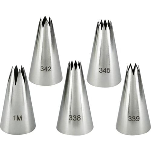 Medium Open Star Tips Stainless Steel Icing Piping Nozzles Cake Decorating Pastry Tip Sets Cupcake Tools Bakeware