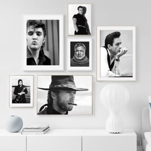 Wall Art Canvas Painting America Singer Movie Star Vintage Black White Nordic Posters And Prints Wall Pictures For Living Room