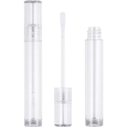 New Round Clear Lip Gloss Tube Transparen Wand 4.5 ML Empty Plastic Cosmetic Packaging Containers Refillable Bottle 50/100pieces