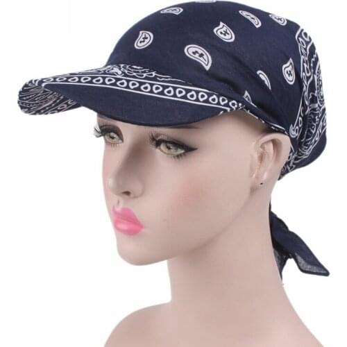 New Paisley Visor Pre-Fitted Bandanas Hat Outdoor Unisex Peaked Cap Sun Bandanas Cap HeadScarf Bandit Turban Cap