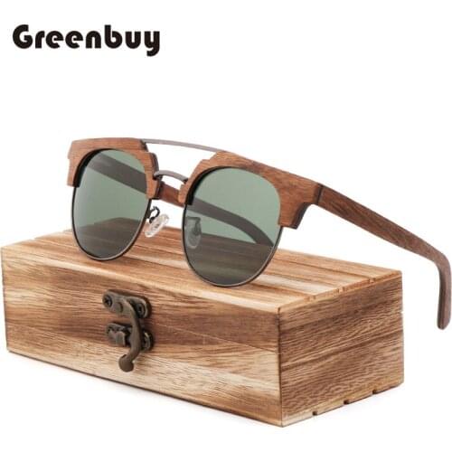 New Style Sunglasses retro bamboo-wood frame fashionable metal mens and womens Sunglasses personality trendPolarizedSunglasses