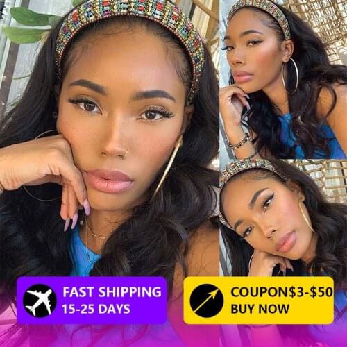 Headband wigs human hair Body Wave Headband Wigs for Black Woman Human Hair Brazilian Body Wave Wigs Human Hair Wigs
