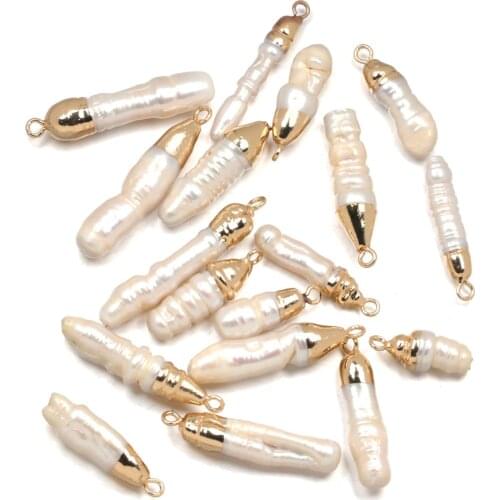 Natural Freshwater Pearl Charms Pendants DIY Accessories Jewelry Making Necklaces Earring Gifts For Women 1Pcs Wholesale