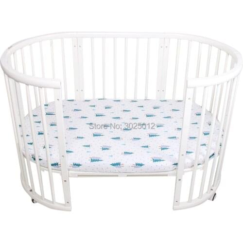 Crib Fitted Sheet 100% Cotton Baby Bed Mattress Cover Protector Cartoon Newborn Bedding For Cot Fitted Crib Sheet With Elastic