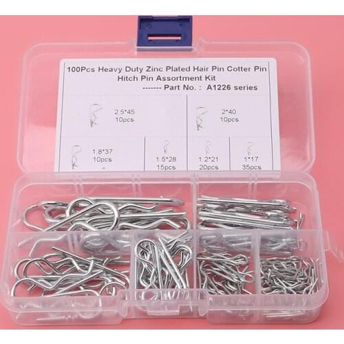 Spring Splitters Set Spring Pin Stainless Steel Opened Clip Wave Axle Split Spring Pin Securing R Clamps