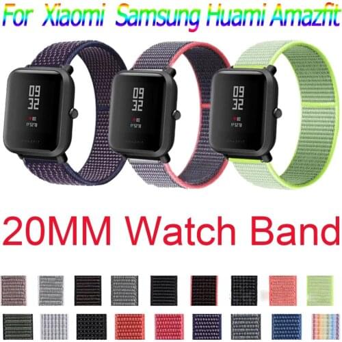 20MM Nylon Straps For Xiaomi Huami Amazfit Bip S/Bip U Lite Smart Watch Band Loop Wristband For Amazfit GTS 2E/GTS 2 Mini/GTR 42