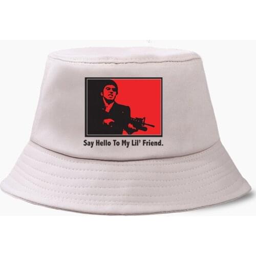 Retro Classic Scarface Movie Bucket Hat Panama Say Hello To My Lil-Friend Funny Men Cap Women Bob Fishing Hats Fisherman Caps